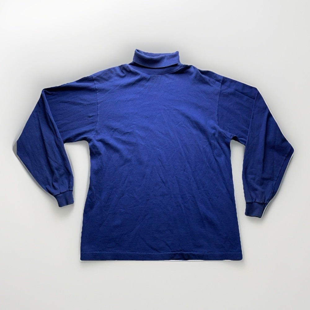 Vintage Mens L Turtleneck Shirt Fruit of the Loom Long Sleeve USA Single Stitch